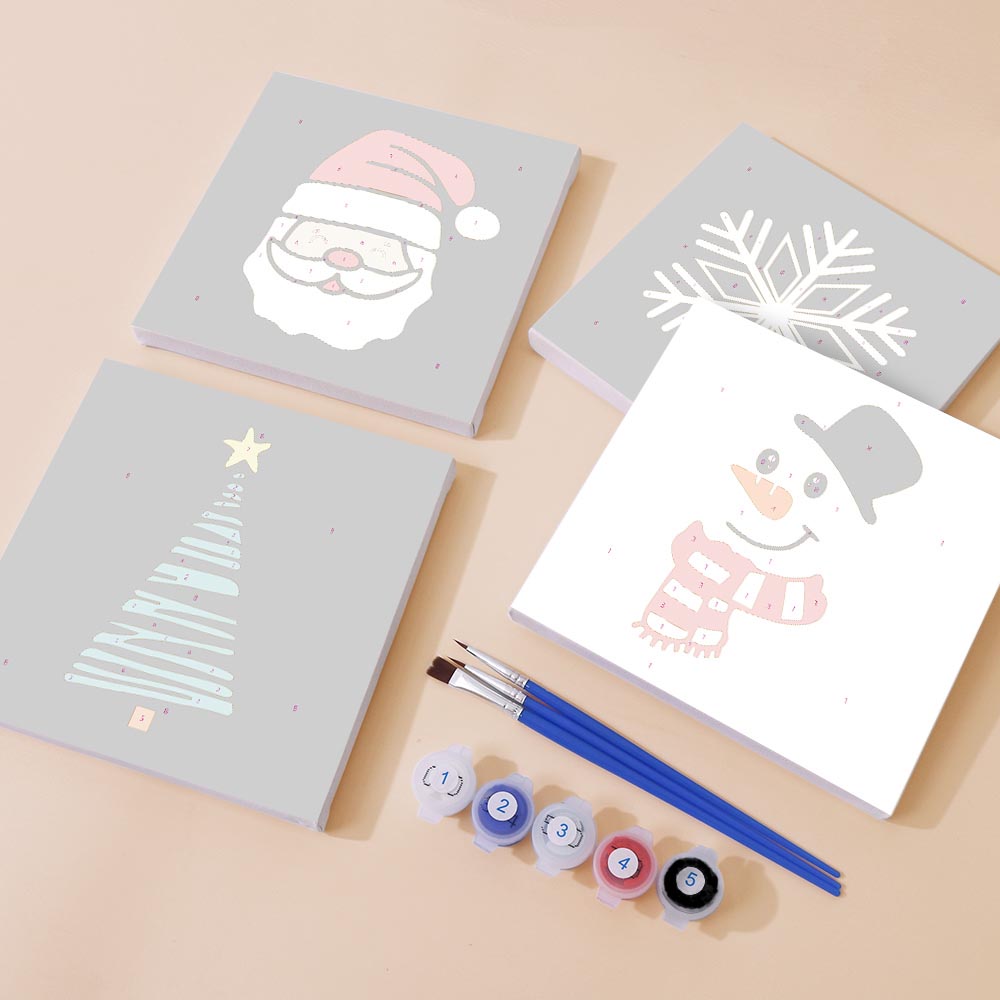 Paint by Numbers – 4 Mini Paintings | Christmas Edition