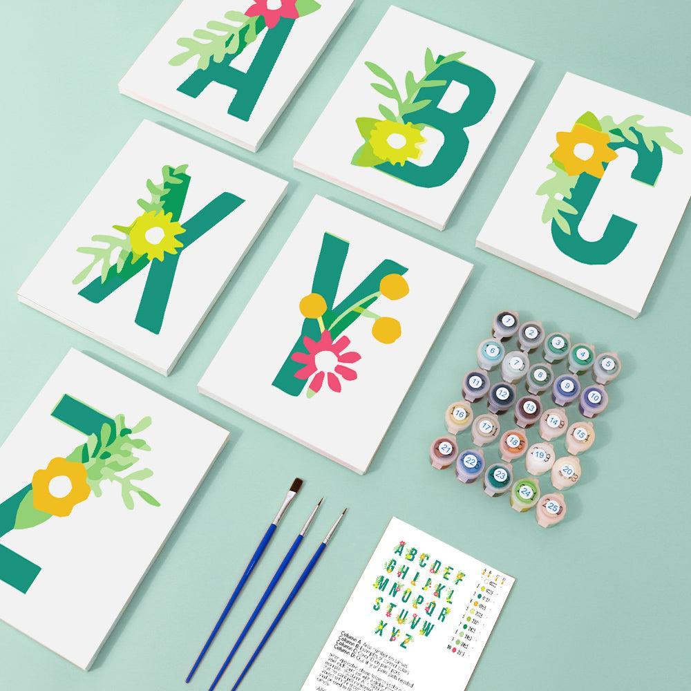 Paint by Numbers – Alphabet Painting Kit | Botanical Bloom Letters A–Z