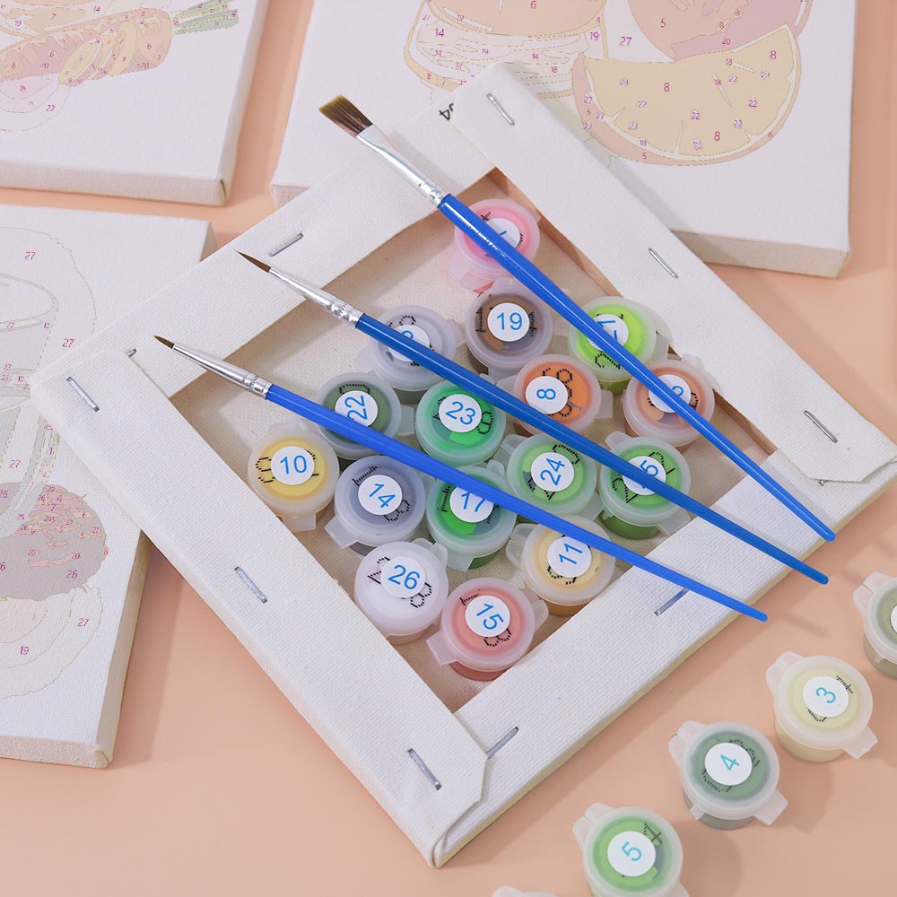 Paint by Numbers – 6 Mini Paintings | Natural Fruit Juice Set