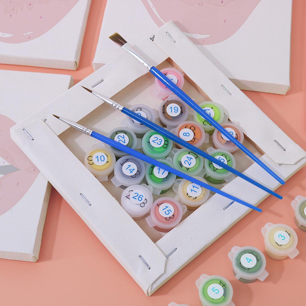 Paint by Numbers – 6 Mini Paintings | Pop Art Lips Expressions Set