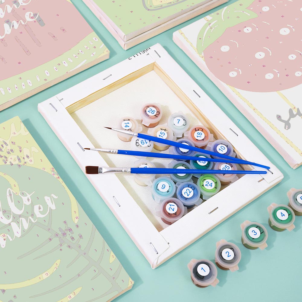 Paint by Numbers – 6 Mini Paintings | Summer Fruits & Fun Set
