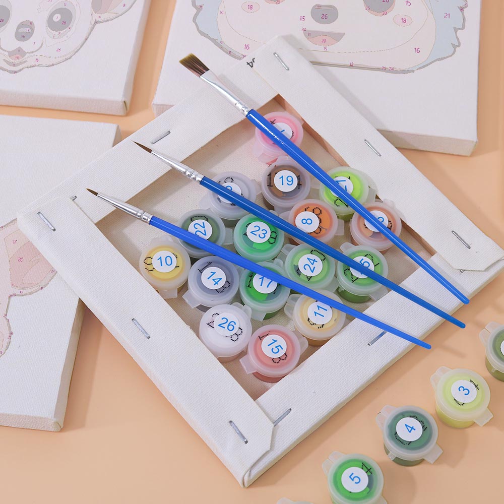Paint by Numbers – 6 Mini Paintings | Sweet Animal Faces Set