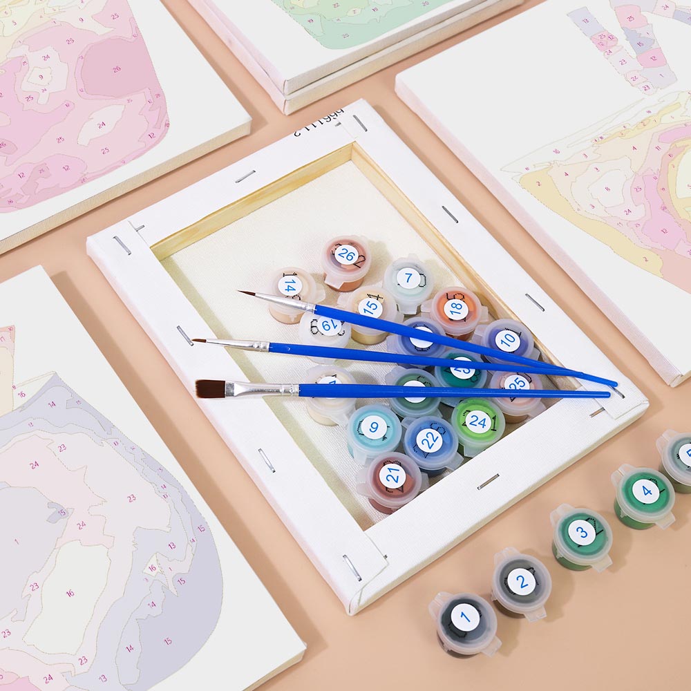Paint by Numbers – 6 Mini Paintings | Abstract Summer Cocktails Set