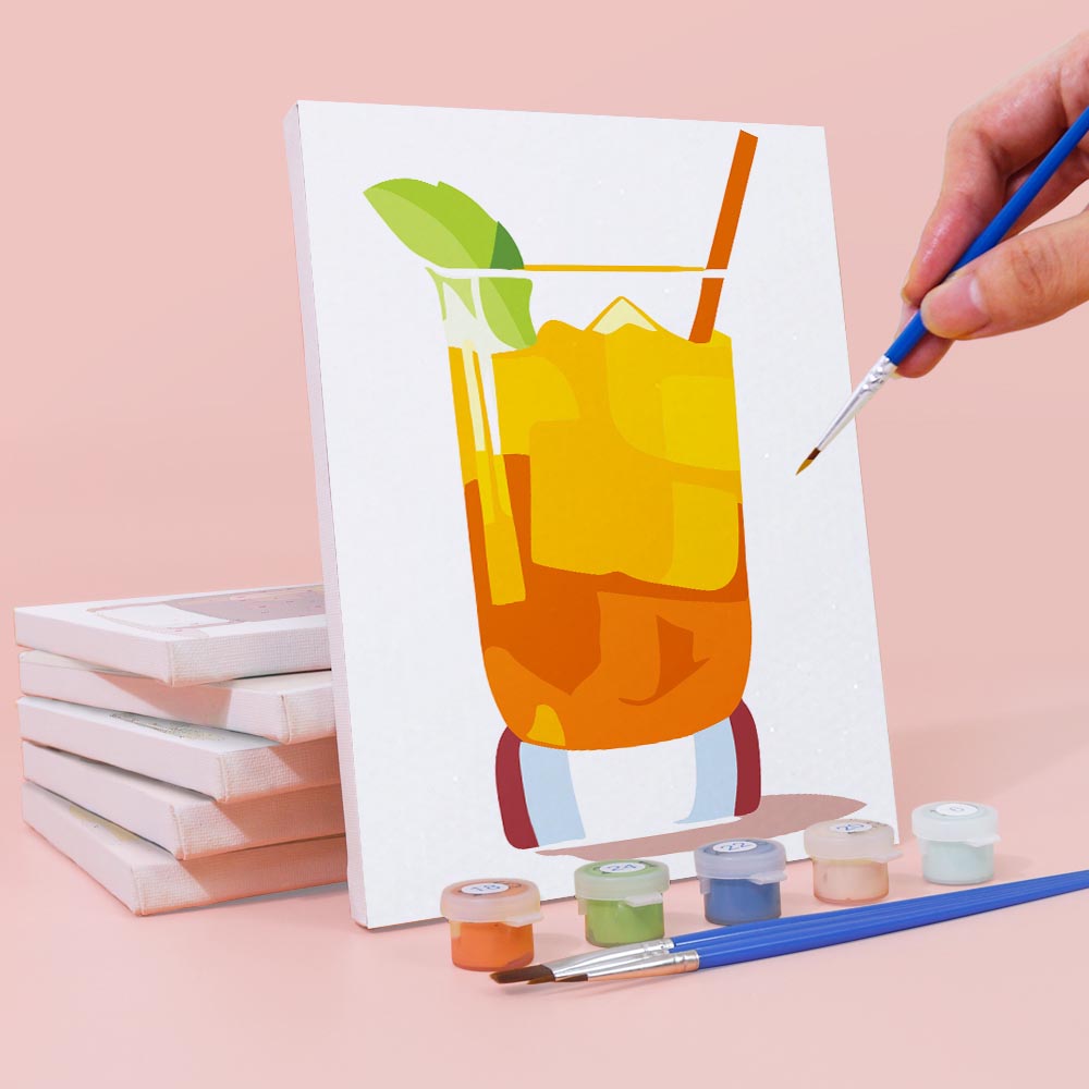 Paint by Numbers – 6 Mini Paintings | Minimalist Cocktail Glasses Set