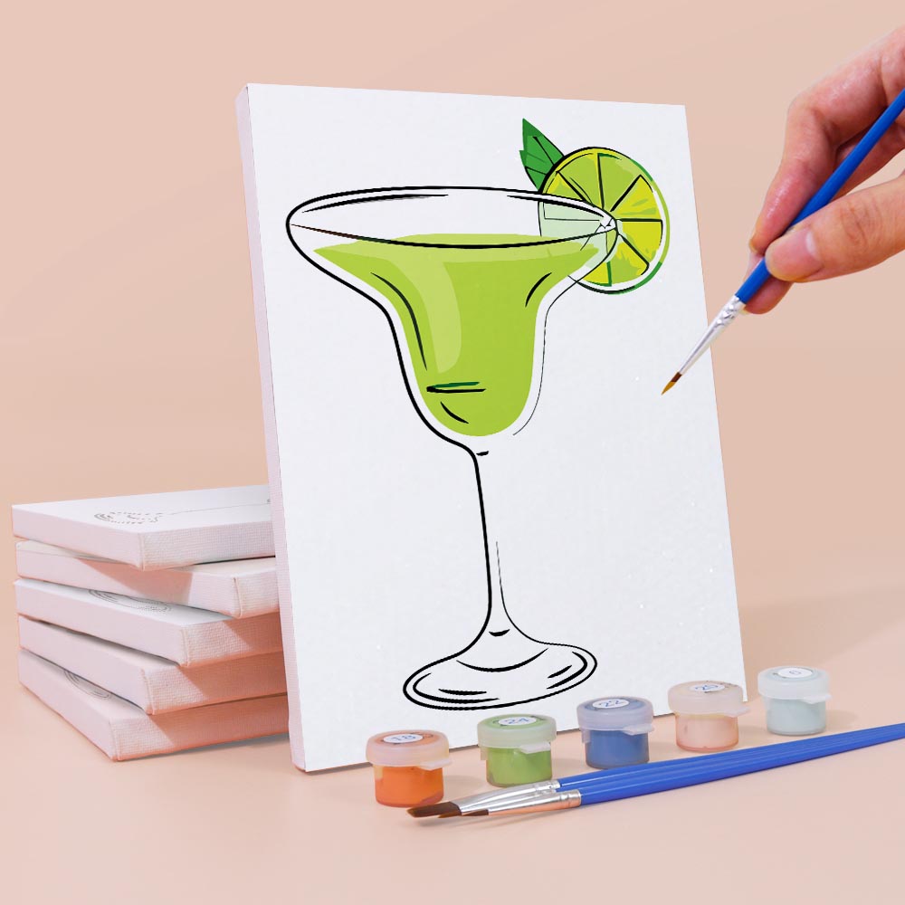 Paint by Numbers – 6 Mini Paintings | Classic Cocktail Glasses Set