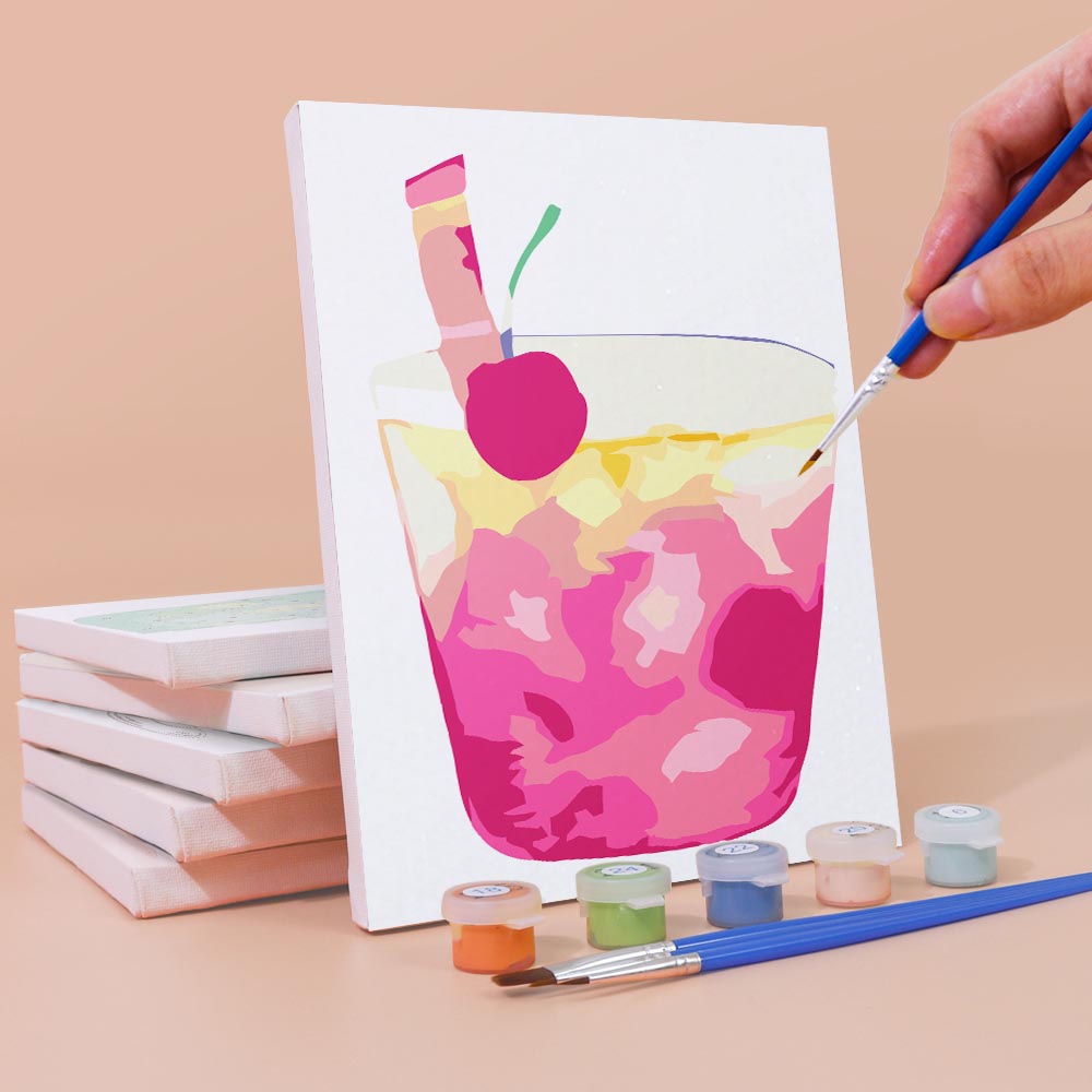 Paint by Numbers – 6 Mini Paintings | Abstract Summer Cocktails Set