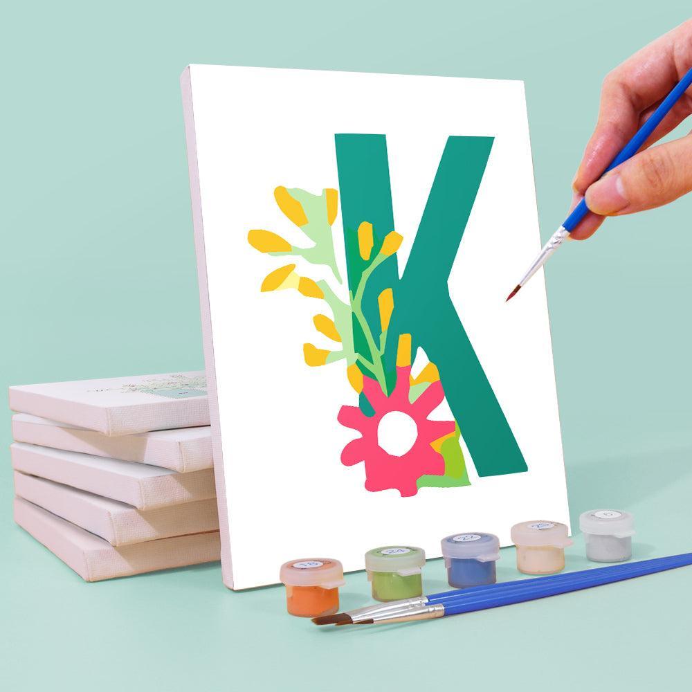 Paint by Numbers – Alphabet Painting Kit | Botanical Bloom Letters A–Z