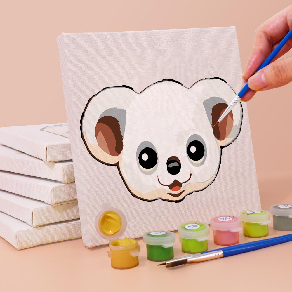 Paint by Numbers – 6 Mini Paintings | Sweet Animal Faces Set