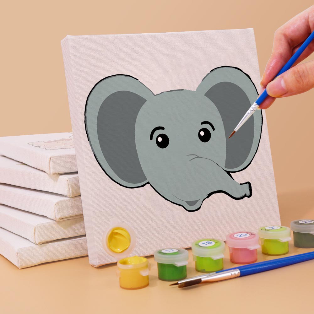 Paint by Numbers – 6 Mini Paintings | Animal Faces for Kids Set