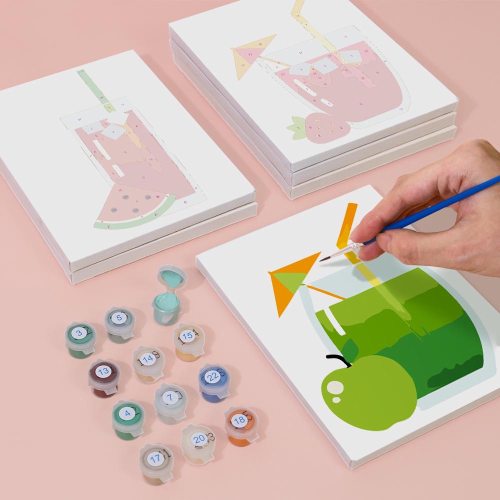 Paint by Numbers – 6 Mini Paintings | Fresh Summer Juice Set