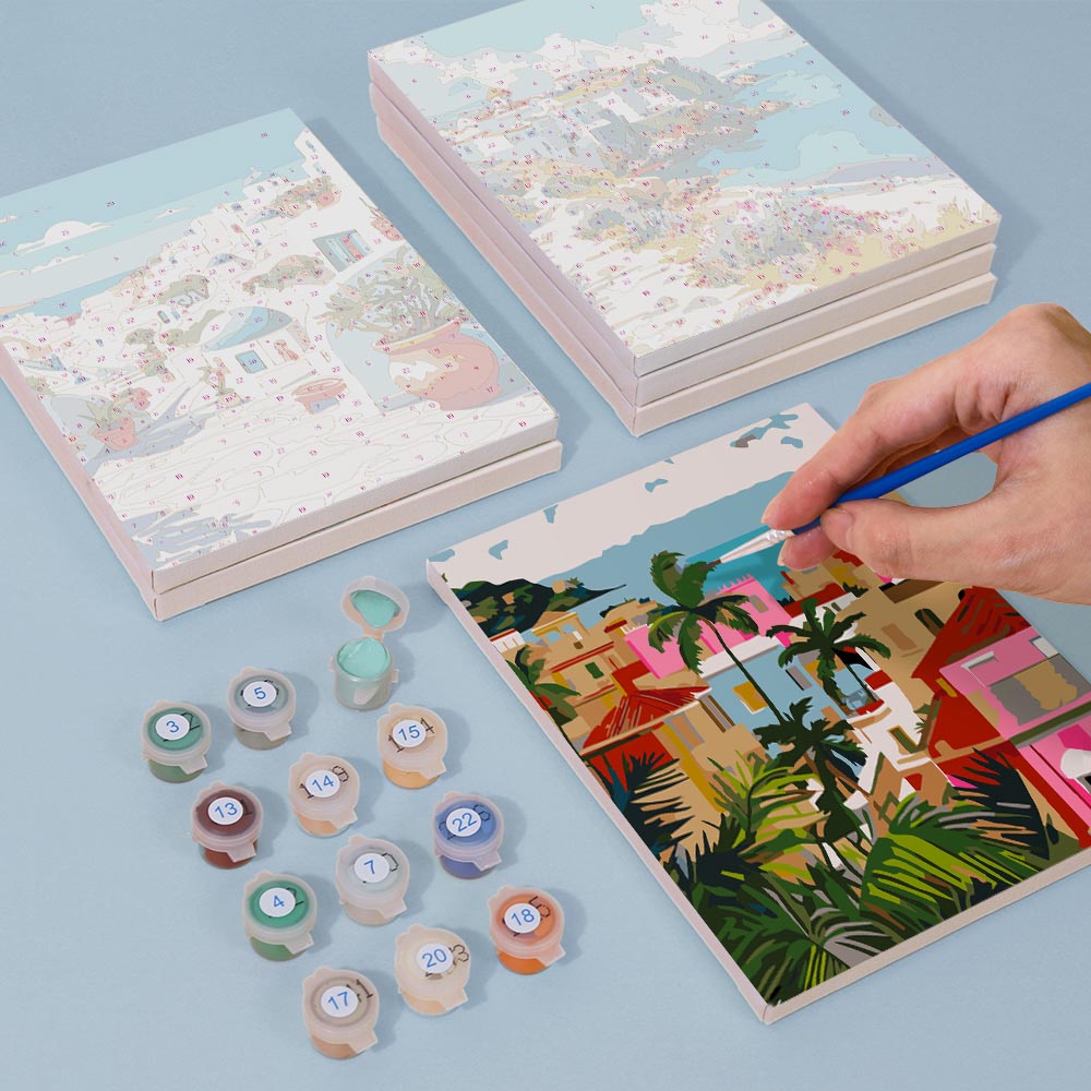 Paint by Numbers – 6 Mini Paintings | Mediterranean Set