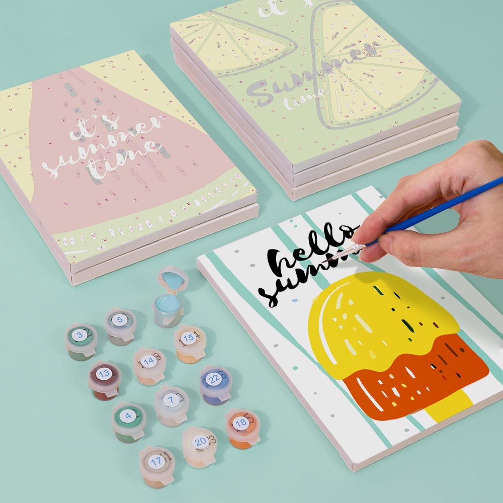 Paint by Numbers – 6 Mini Paintings | Summer Fruits & Fun Set