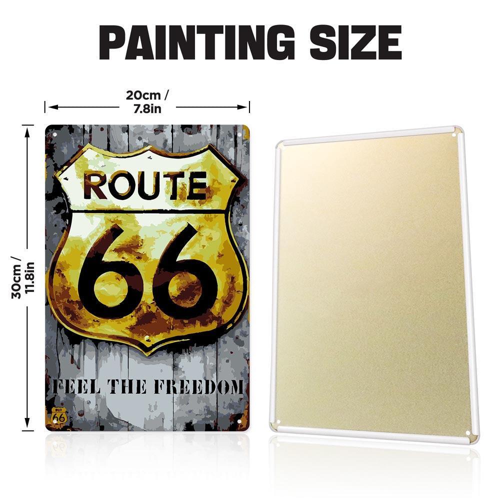 Paint by Numbers – Vintage Road Sign Art | Route 66 Freedom