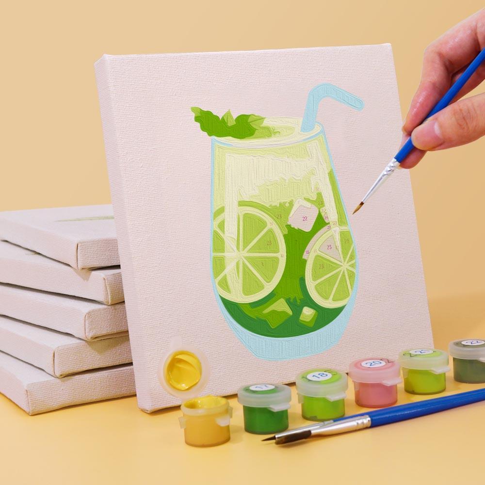 Paint by Numbers – 6 Mini Paintings | Colorful Cocktails Collection