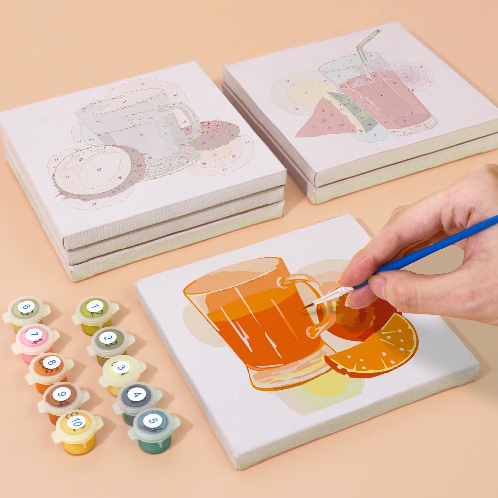 Paint by Numbers – 6 Mini Paintings | Natural Fruit Juice Set