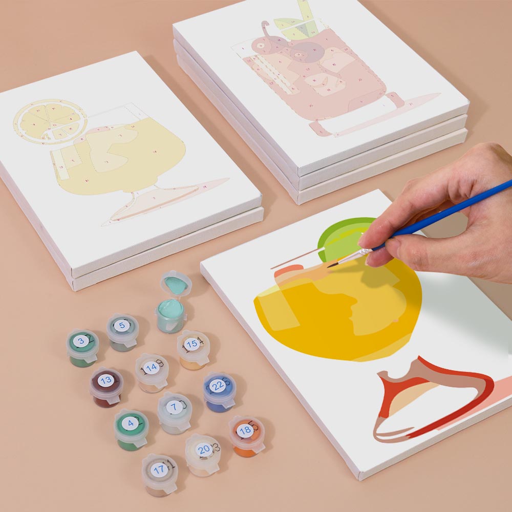 Paint by Numbers – 6 Mini Paintings | Refreshing Summer Cocktails Set