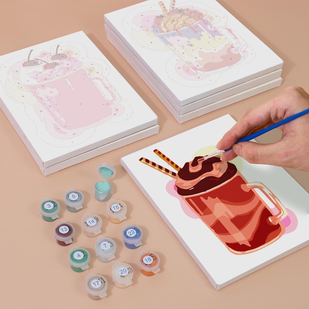 Paint by Numbers – 6 Mini Paintings | Milkshake Set