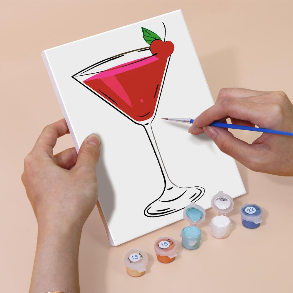 Paint by Numbers – 6 Mini Paintings | Classic Cocktail Glasses Set