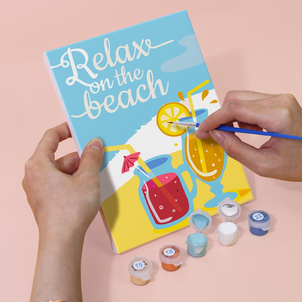 Paint by Numbers – 6 Mini Paintings | Summer Vibes & Ice Cream Set