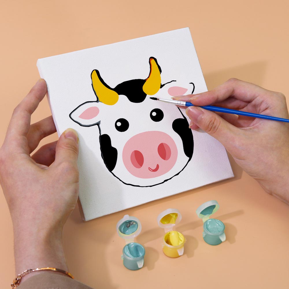 Paint by Numbers – 6 Mini Paintings | Animal Faces for Kids Set