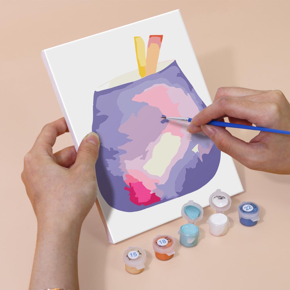 Paint by Numbers – 6 Mini Paintings | Abstract Summer Cocktails Set