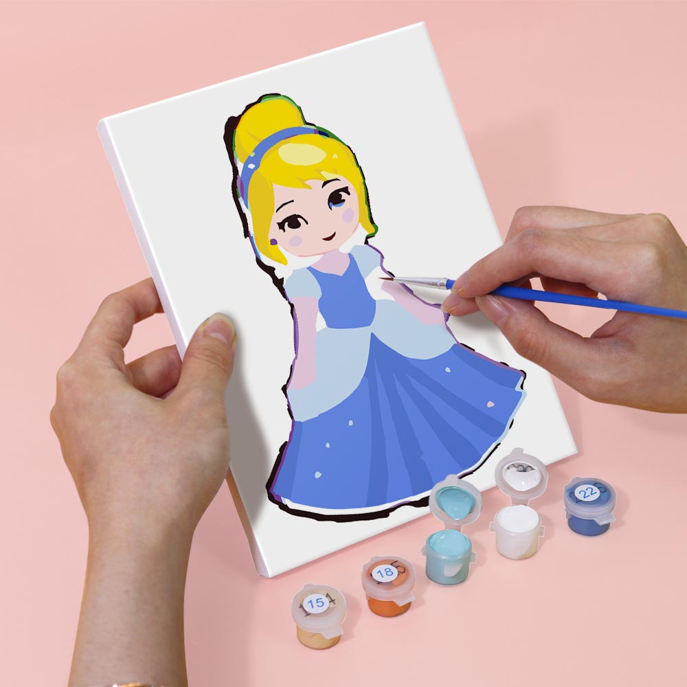 Paint by Numbers – 6 Mini Paintings | Cute Princess Characters Set