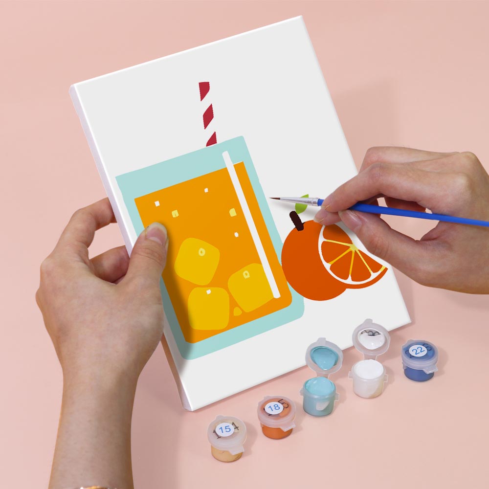 Paint by Numbers – 6 Mini Paintings | Cute Fruit Juice Mugs Set