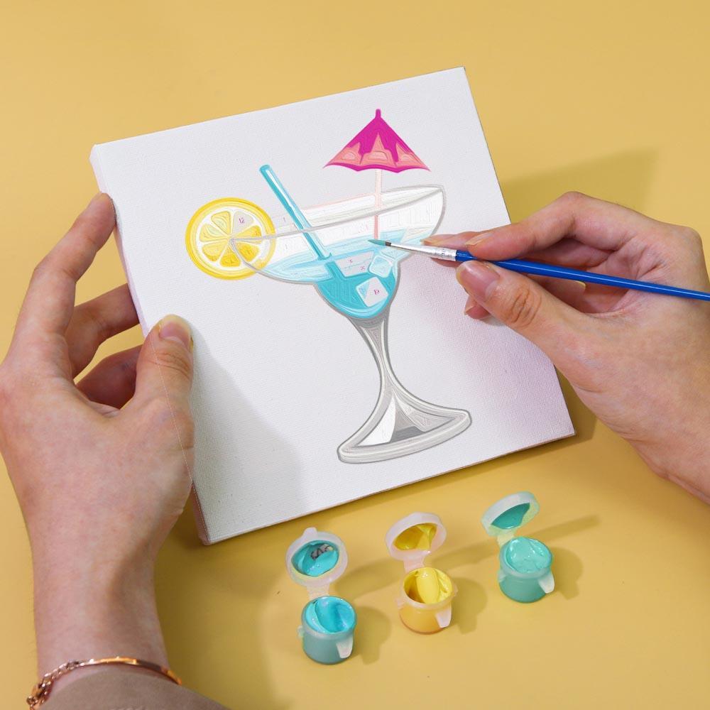 Paint by Numbers – 6 Mini Paintings | Colorful Cocktails Collection