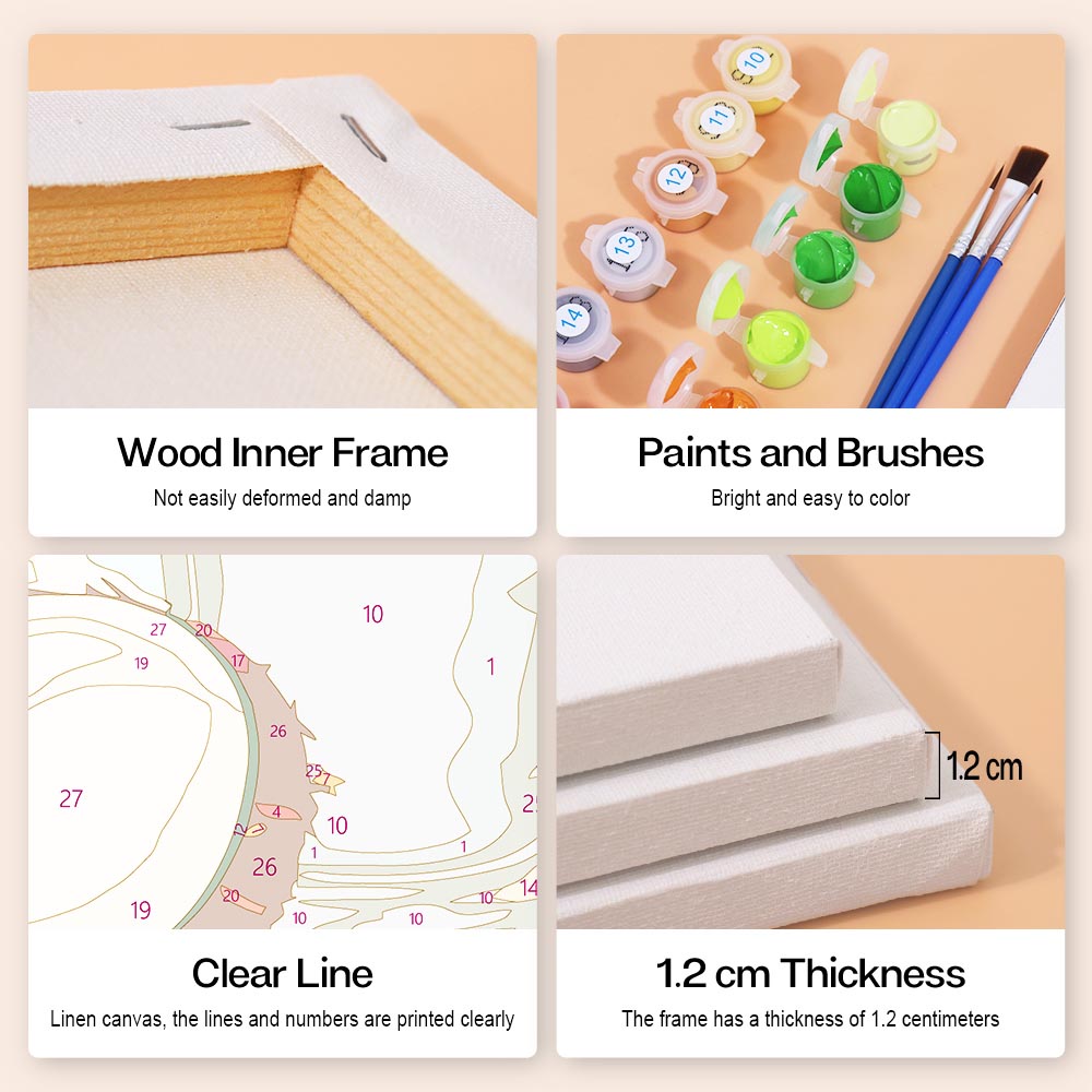 Paint by Numbers – 6 Mini Paintings | Natural Fruit Juice Set