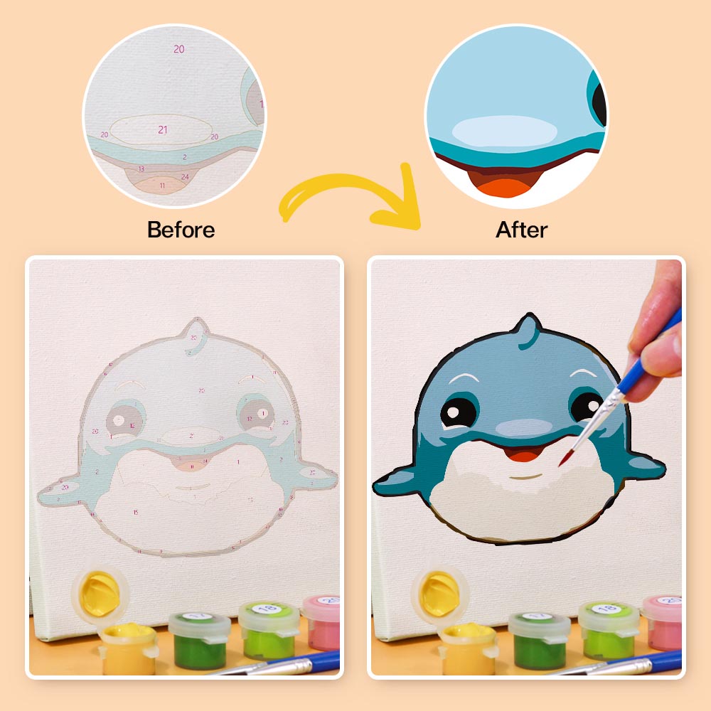 Paint by Numbers – 6 Mini Paintings | Funny Animal Faces Set