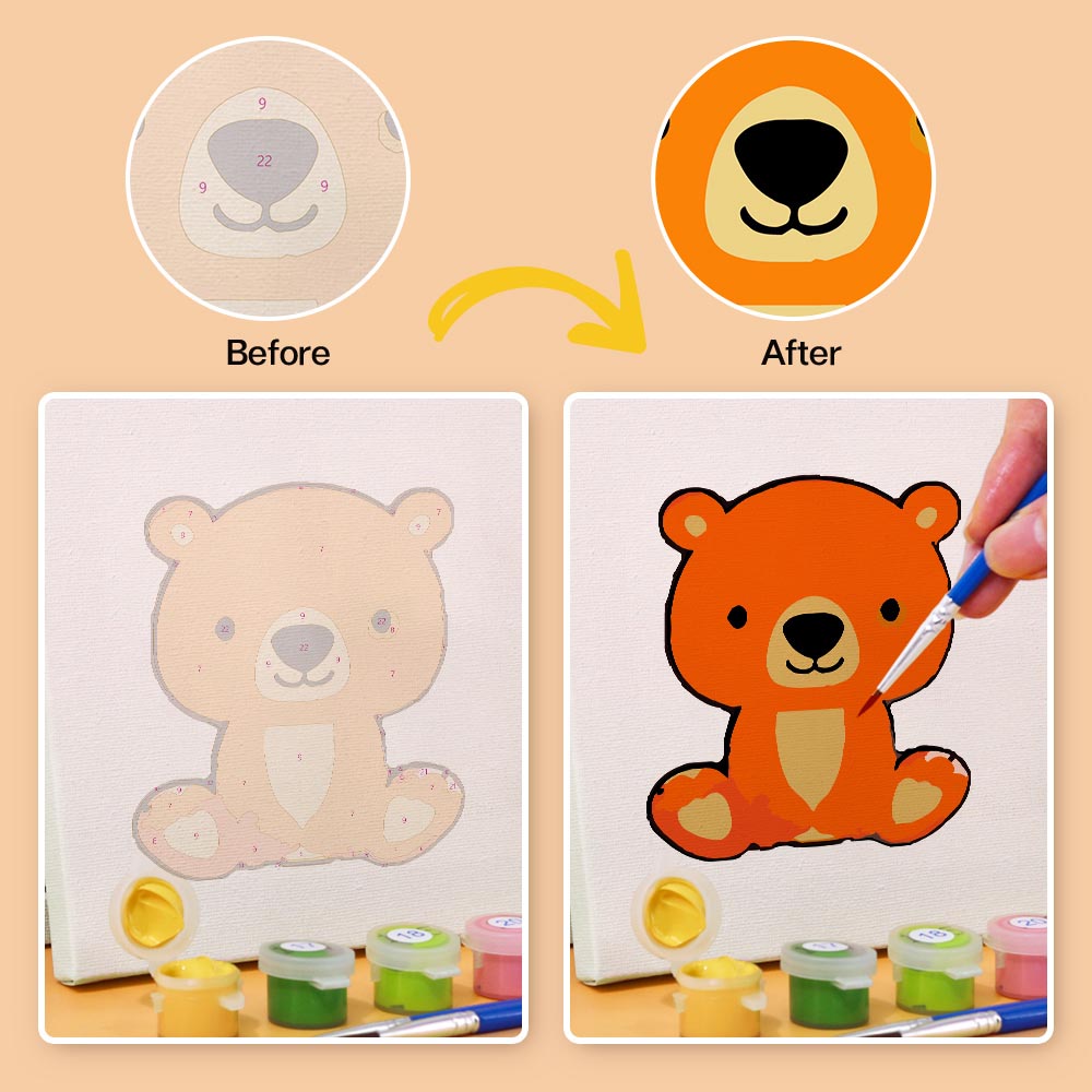 Paint by Numbers – 6 Mini Paintings | Kawaii Animal Friends Set