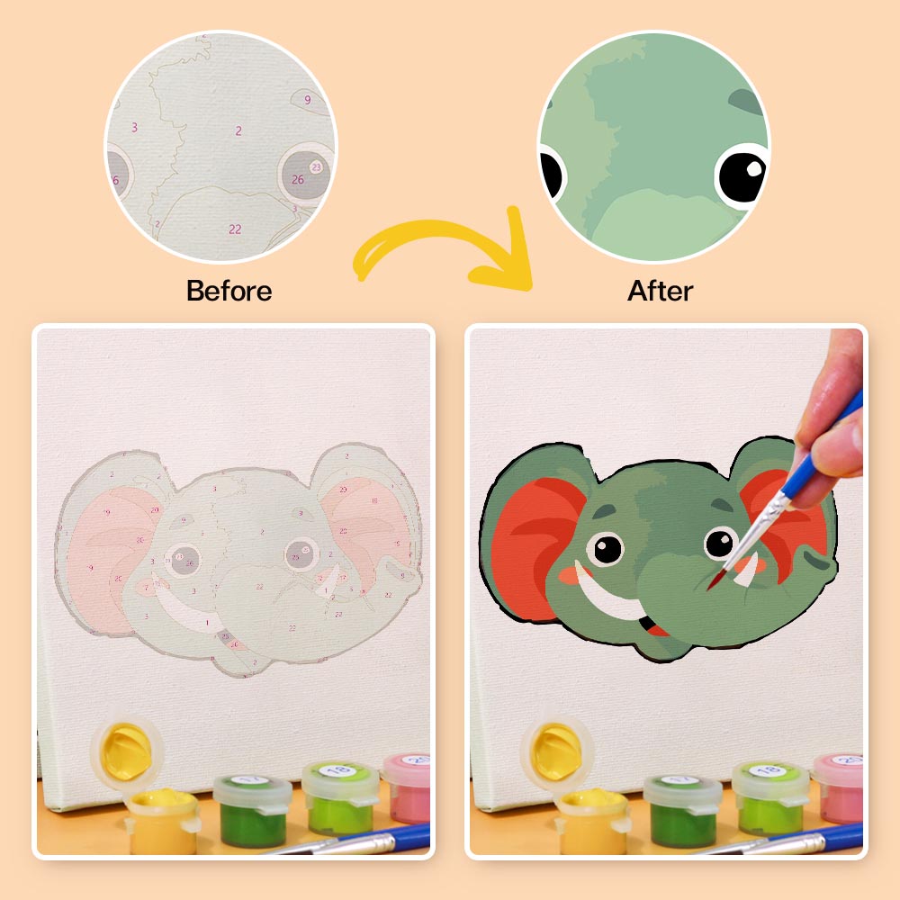 Paint by Numbers – 6 Mini Paintings | Sweet Animal Faces Set
