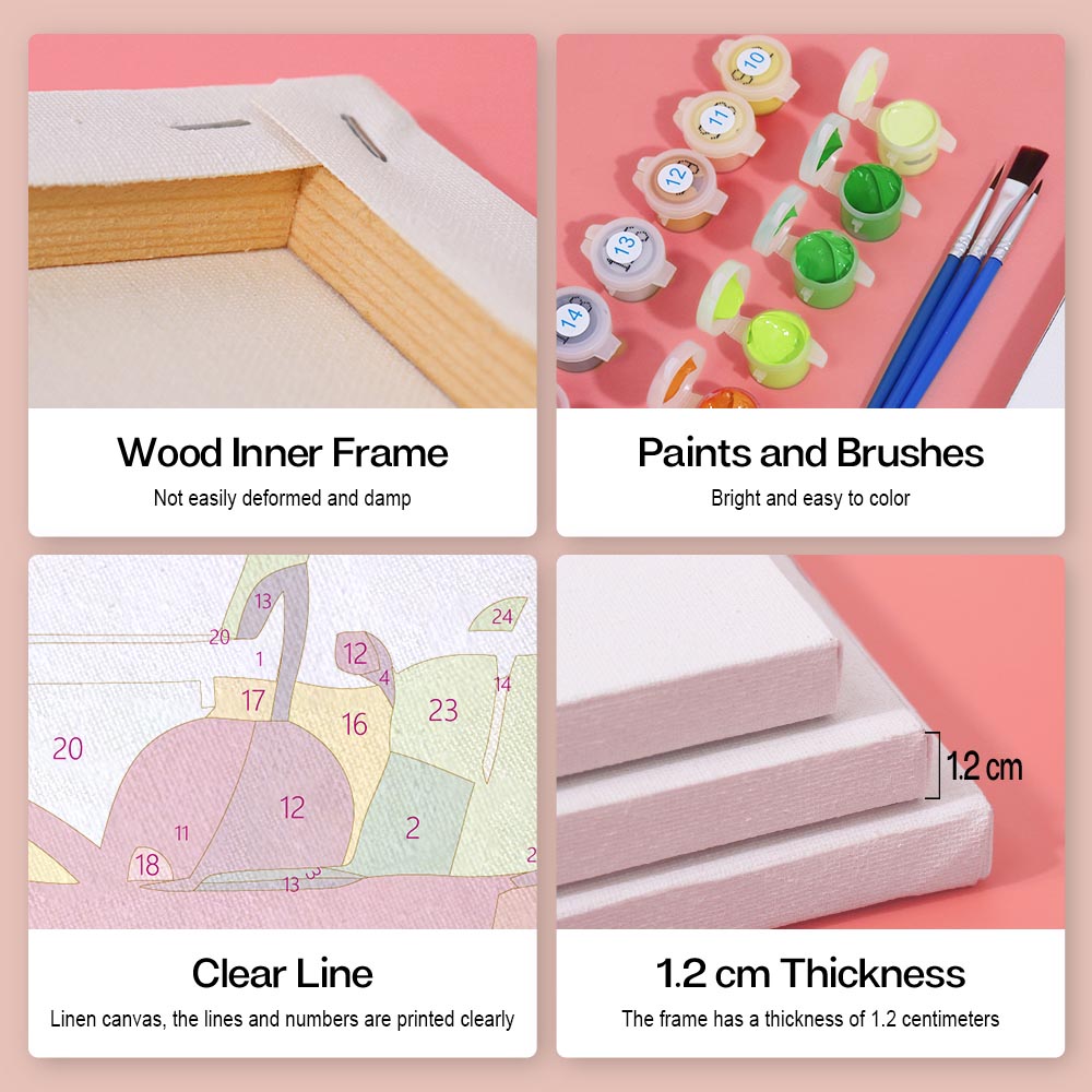 Paint by Numbers – 6 Mini Paintings | Minimalist Cocktail Glasses Set