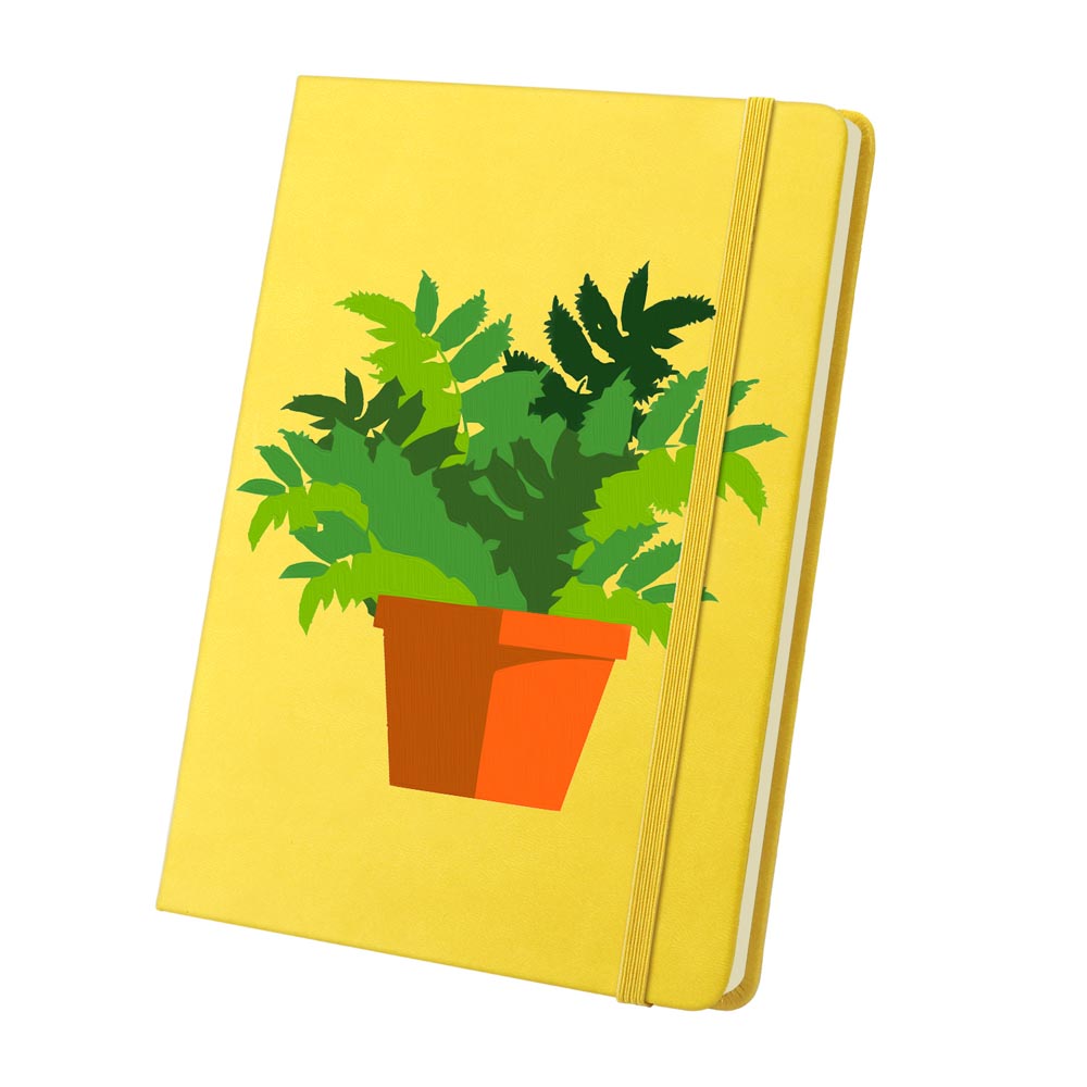 Paint by Numbers Hardcover Journal Notebook - Green Potted Plant