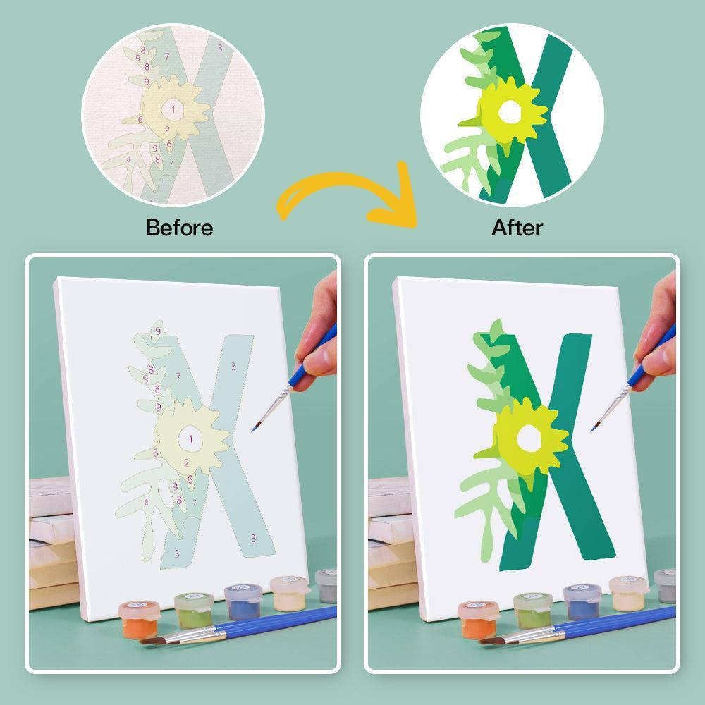 Paint by Numbers – Alphabet Painting Kit | Botanical Bloom Letters A–Z