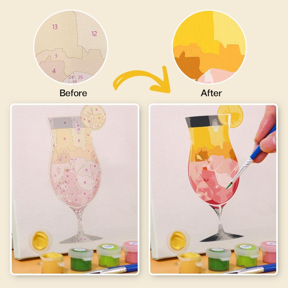 Paint by Numbers – 6 Mini Paintings | Colorful Cocktails Collection