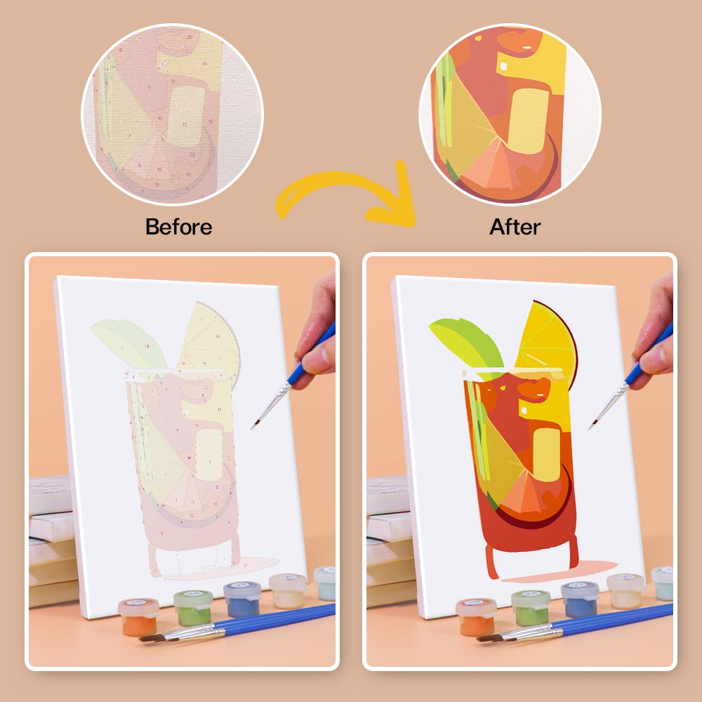 Paint by Numbers – 6 Mini Paintings | Refreshing Summer Cocktails Set
