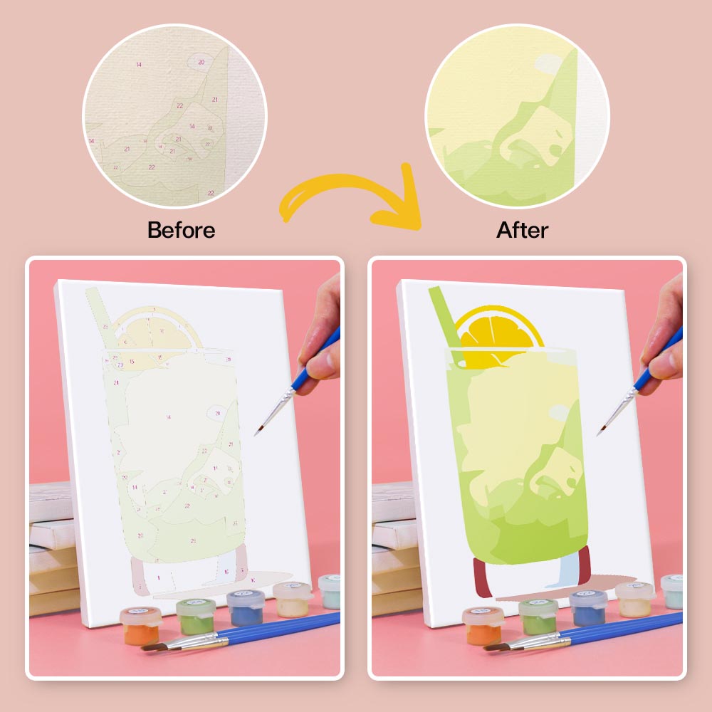 Paint by Numbers – 6 Mini Paintings | Minimalist Cocktail Glasses Set