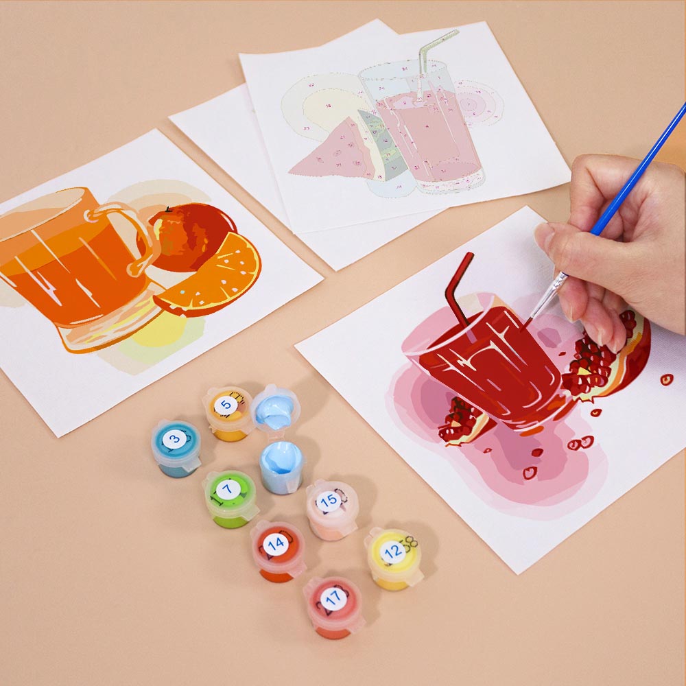 Paint by Numbers – 6 Mini Paintings | Natural Fruit Juice Set