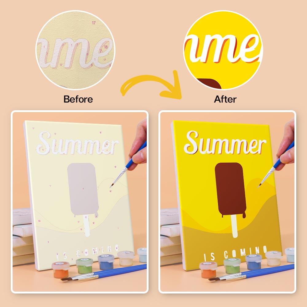 Paint by Numbers – 6 Mini Paintings | Happy Summer Moments Set