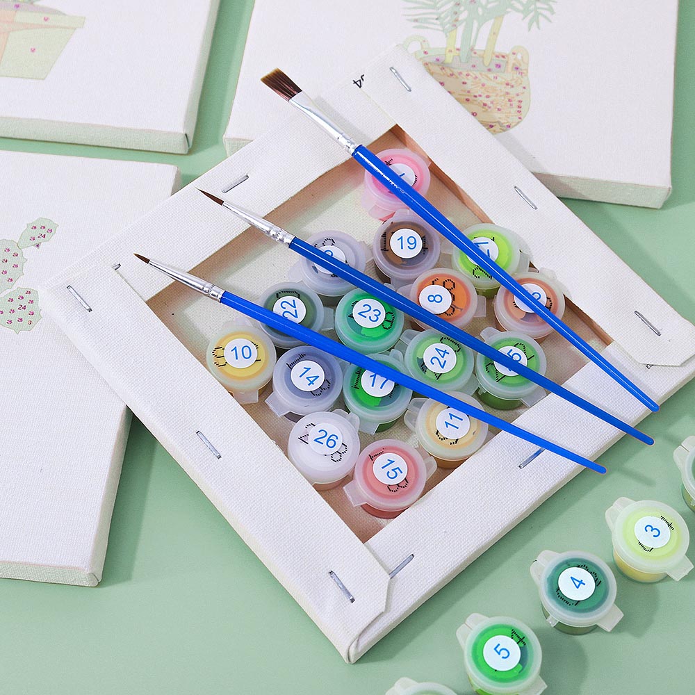 Paint by Numbers – 9 Mini Paintings | Houseplants Set