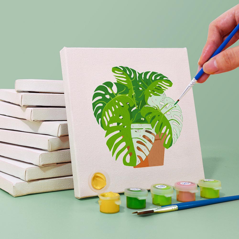 Paint by Numbers – 9 Mini Paintings | Houseplants Set