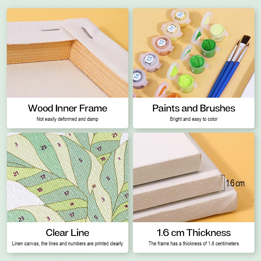Paint by Numbers – 9 Mini Paintings | Houseplants Set