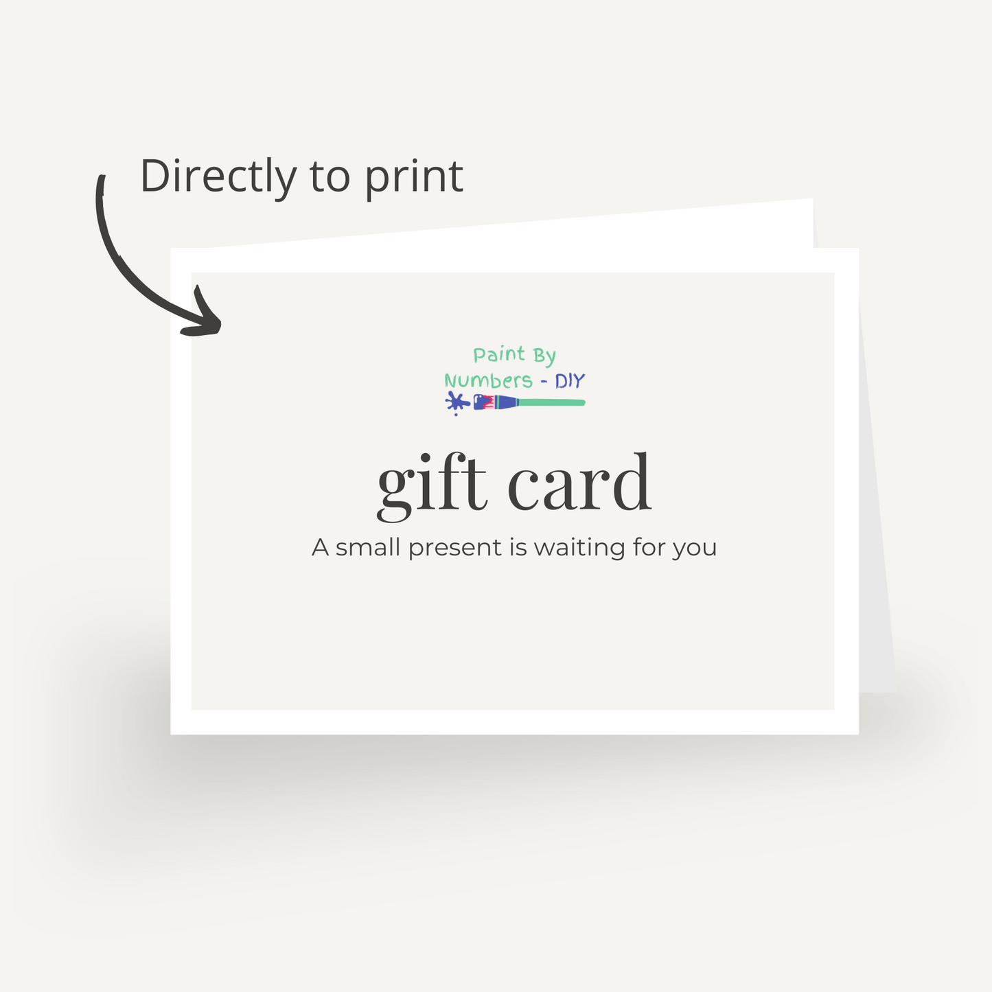 Paint by numbers - gift card