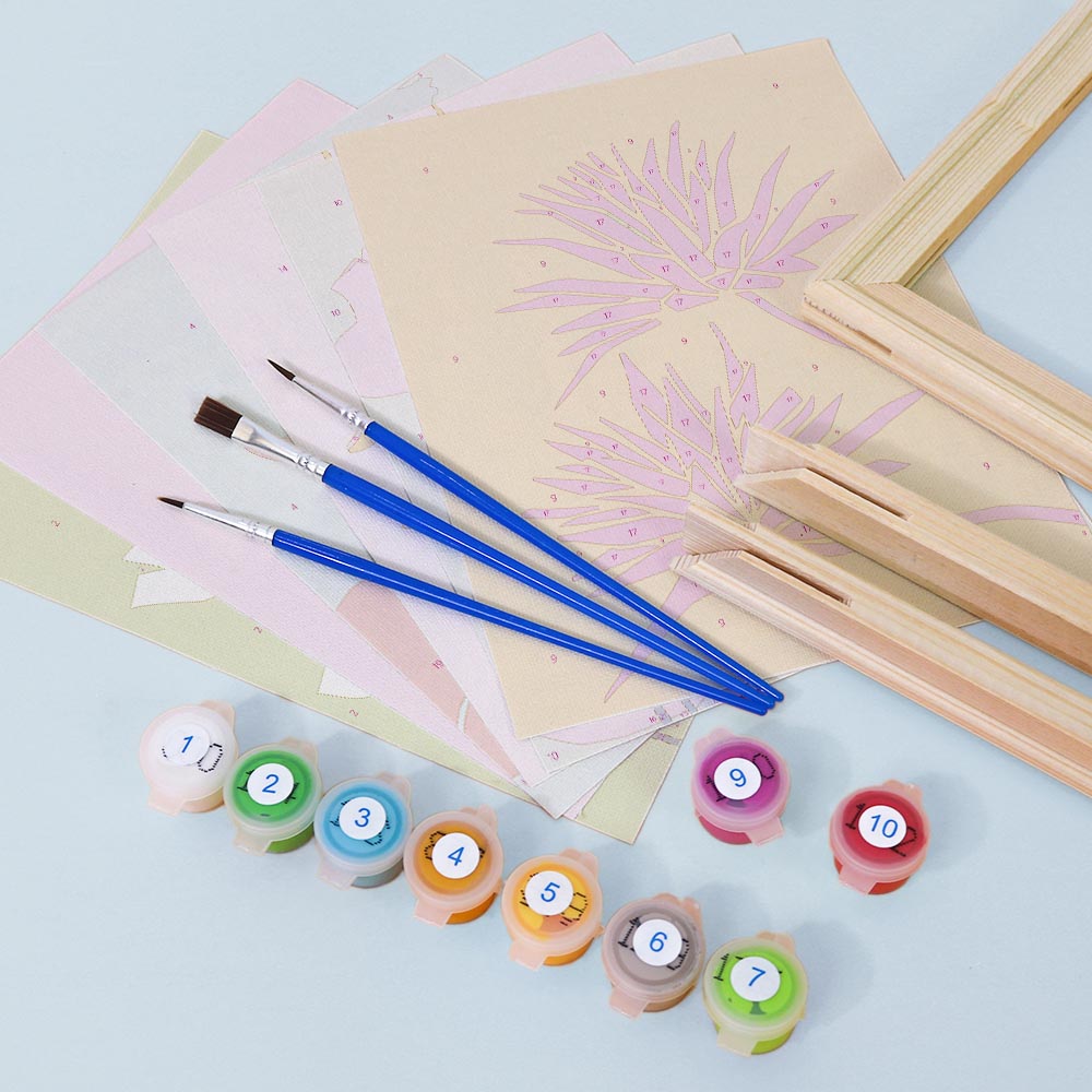 Paint by Numbers – 6 Mini Paintings | Bold Botanical Silhouettes Set