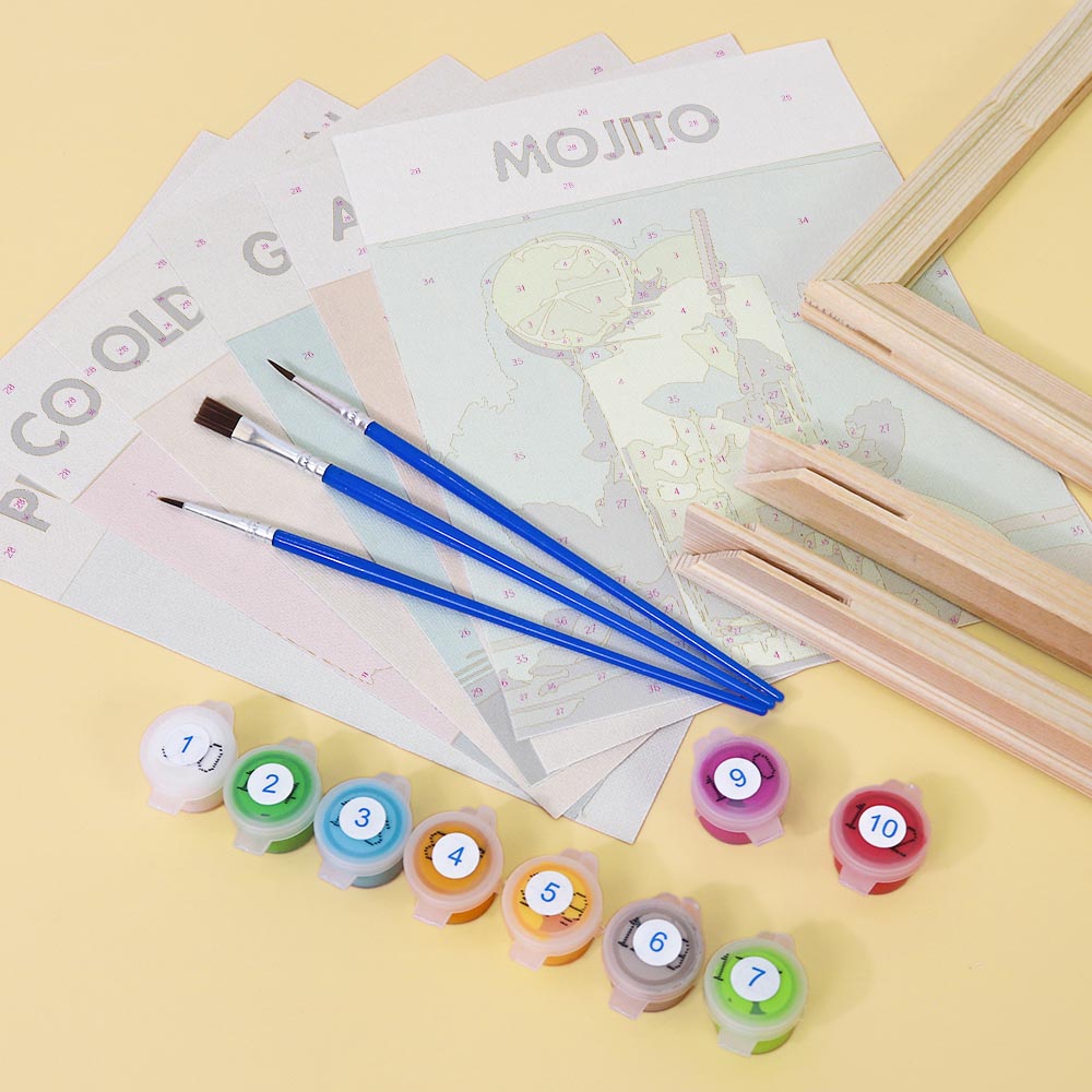 Paint by Numbers - 6 Mini Paintings | Classic Cocktails Set