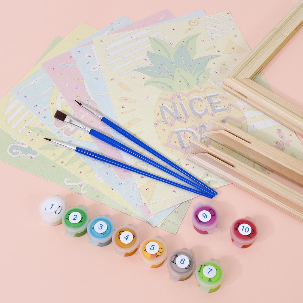 Paint by Numbers – 6 Mini Paintings | Summer Vibes & Ice Cream Set