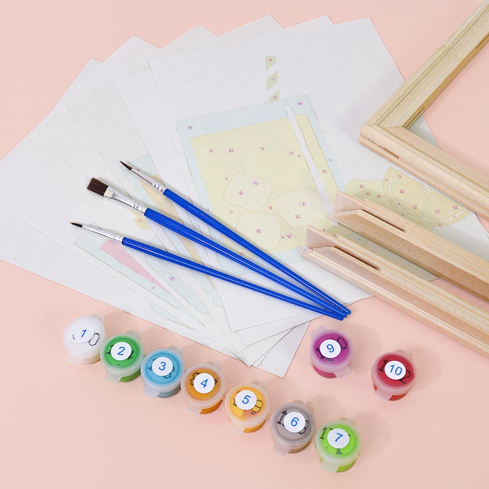 Paint by Numbers – 6 Mini Paintings | Cute Fruit Juice Mugs Set