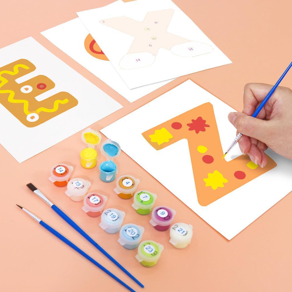 Paint by Numbers – Alphabet Painting Kit | Gingerbread Holiday Letters A–Z