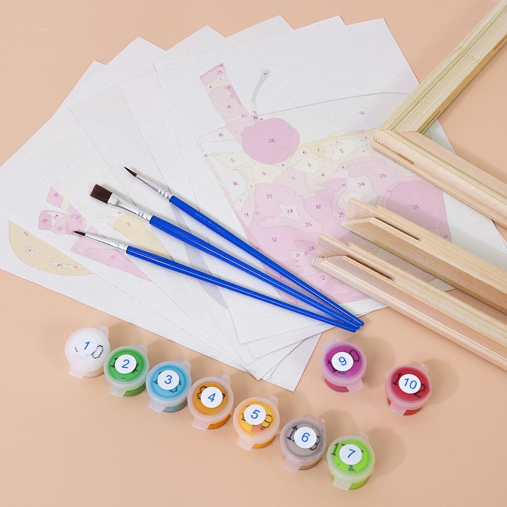 Paint by Numbers – 6 Mini Paintings | Abstract Summer Cocktails Set